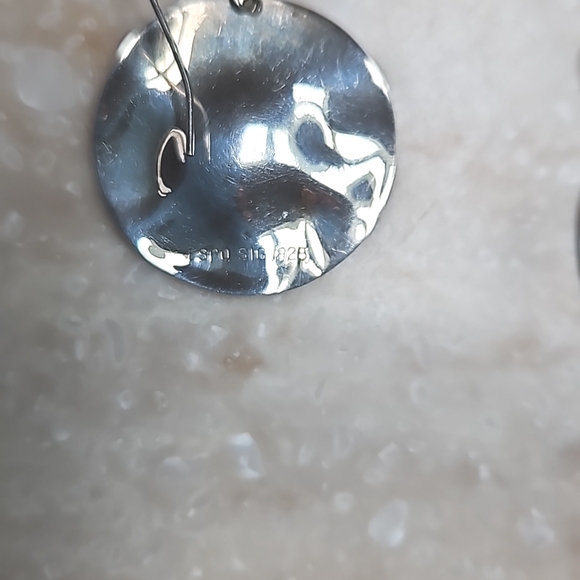 😍925 Silver Wavy Disc Earrings😍 - Picture 3 of 6